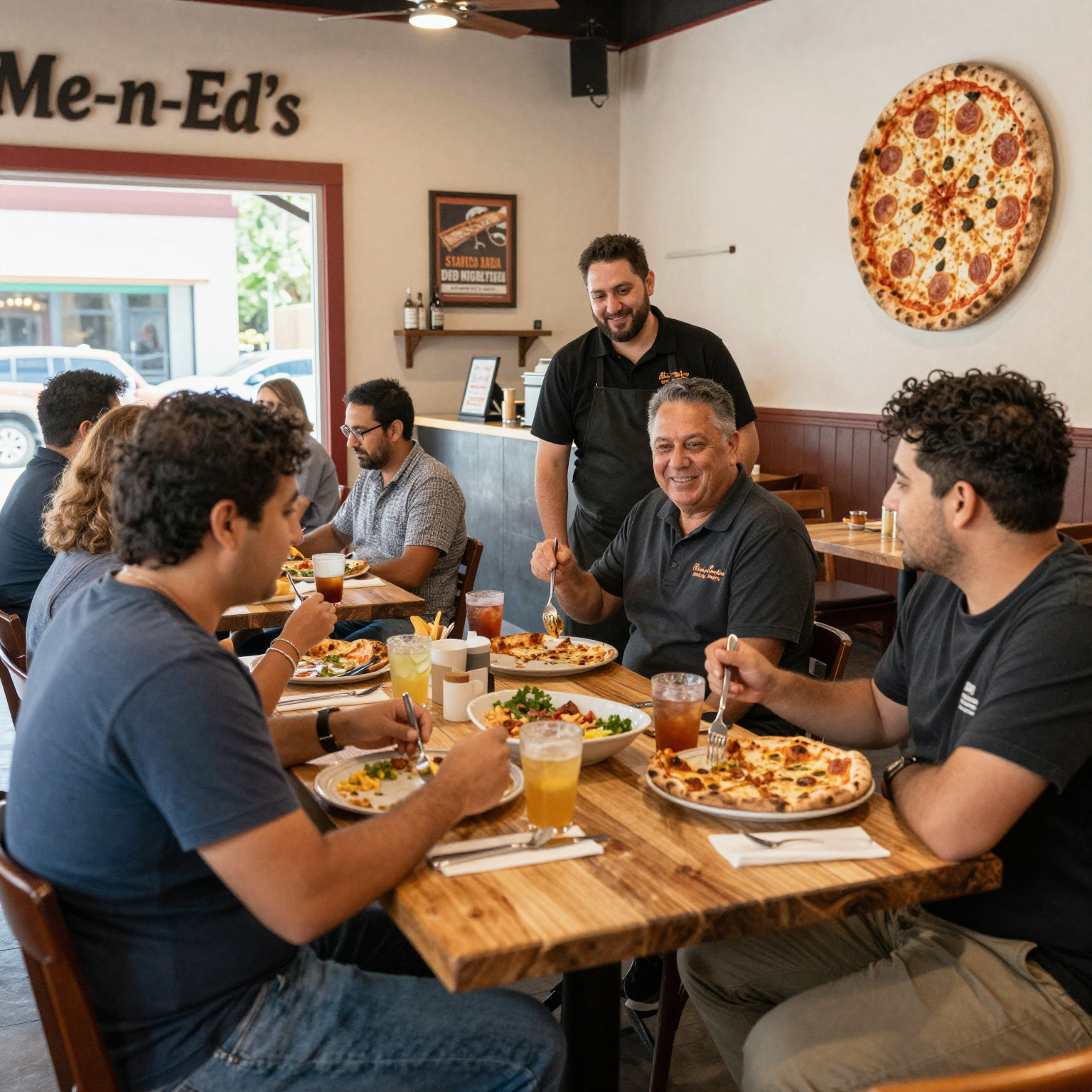Cozy dining atmosphere at Me-n-Ed's Pizzeria