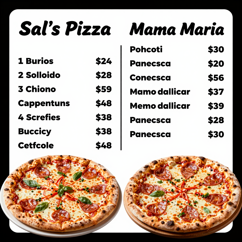 Menu Comparison