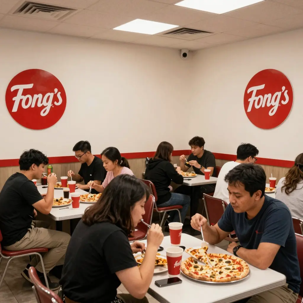 Interior of Fong's Pizza
