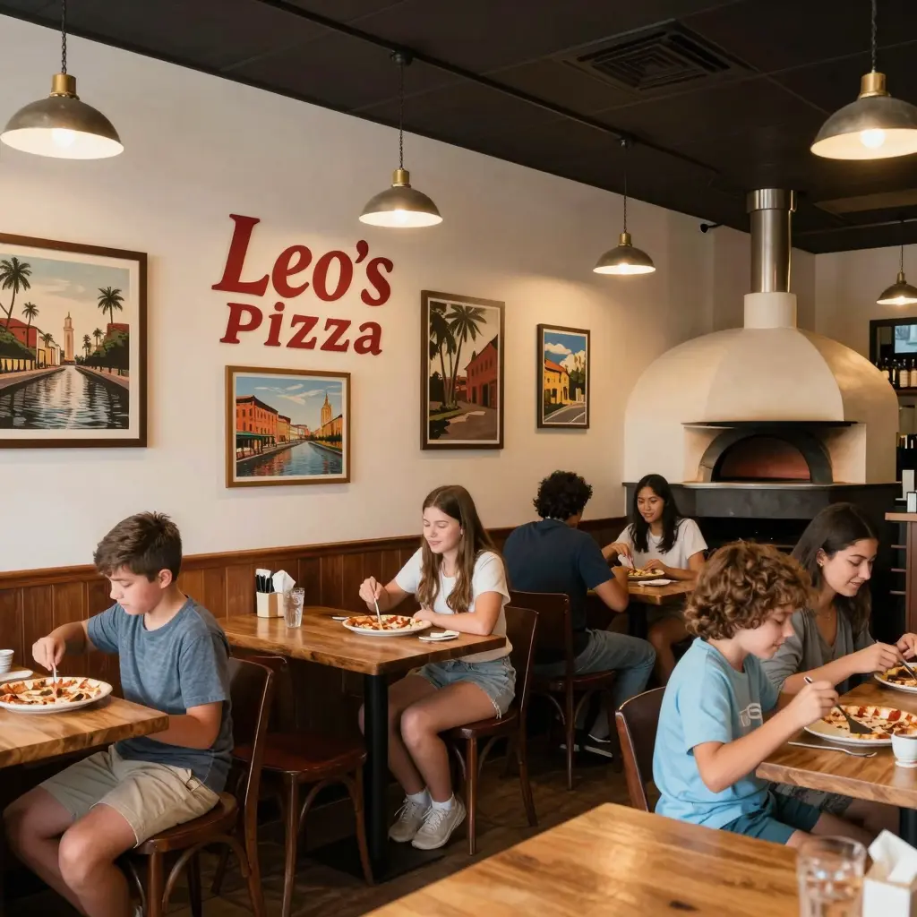 Leo's Pizza cozy interior