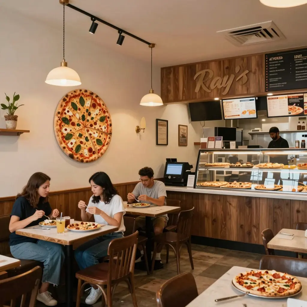 Interior of Ray's Pizza